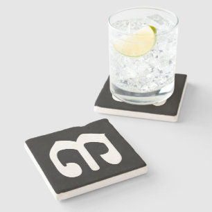 Cambodjaans nummer 3 / Three / ៣ (Bei) Khmer Scrip Stenen Onderzetter