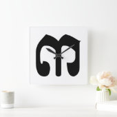 Cambodjaans nummer 3 / Three / ៣ (Bei) Khmer Scrip Vierkante Klok (Huis)