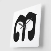 Cambodjaans nummer 3 / Three / ៣ (Bei) Khmer Scrip Vierkante Klok (Hoek)