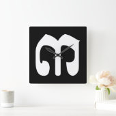 Cambodjaans nummer 3 / Three / ៣ (Bei) Khmer Scrip Vierkante Klok (Huis)