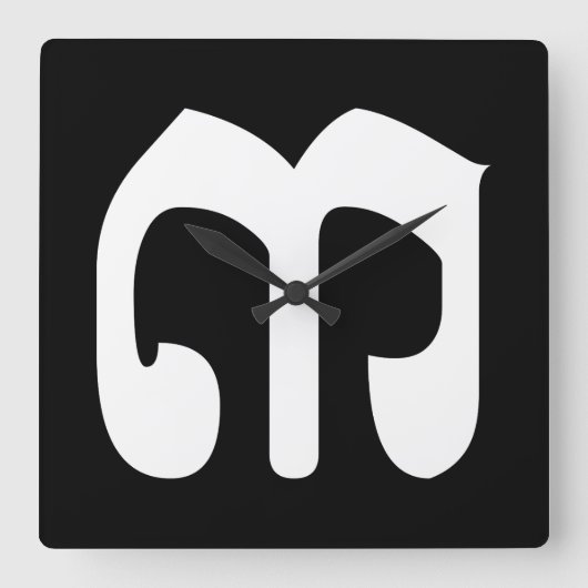 Cambodjaans nummer 3 / Three / ៣ (Bei) Khmer Scrip Vierkante Klok (Voorkant)