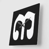 Cambodjaans nummer 3 / Three / ៣ (Bei) Khmer Scrip Vierkante Klok (Hoek)