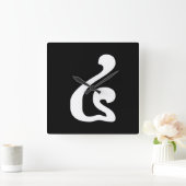 Cambodjaans nummer 4 / Four / ៤ (Buen) Khmer Scrip Vierkante Klok (Huis)