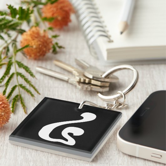 Cambodjaans nummer 4 / Vier / ៤ (Buen) Khmer Scrip Sleutelhanger (Voorkant Rechts)