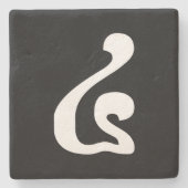 Cambodjaans nummer 4 / Vier / ៤ (Buen) Khmer Scrip Stenen Onderzetter (Voorkant)