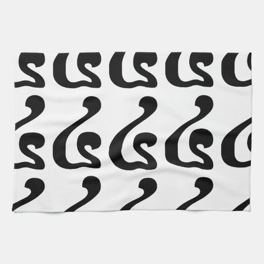 Cambodjaans nummer 4 / Vier / ៤ (Buen) Khmer Scrip Theedoek (Horizontaal)