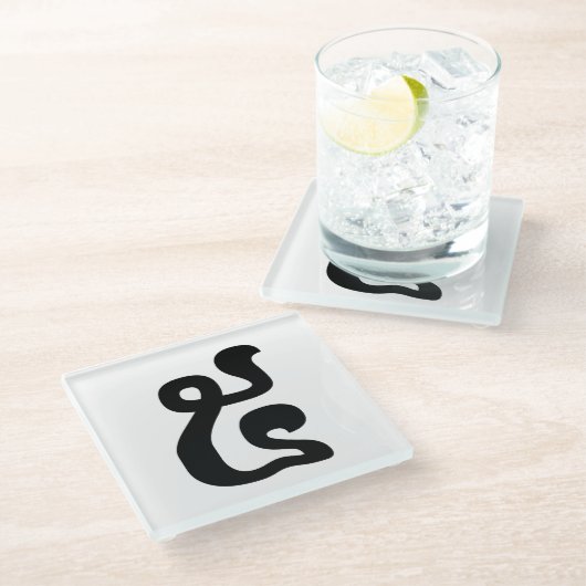 Cambodjaans nummer 5 / Vijf / ៥ (Pram) Khmer Scrip Glazen Onderzetter (Schuin)