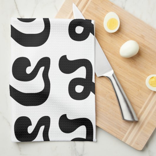 Cambodjaans nummer 5 / Vijf / ៥ (Pram) Khmer Scrip Theedoek (Quarter Fold)