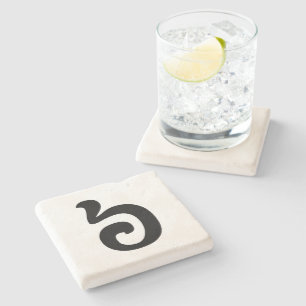 Cambodjaans nummer 6 / Six / ៦ (Pram Mucharj) Khme Stenen Onderzetter