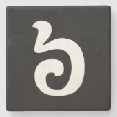 Cambodjaans nummer 6 / Six / ៦ (Pram Mucharj) Khme Stenen Onderzetter (Voorkant)