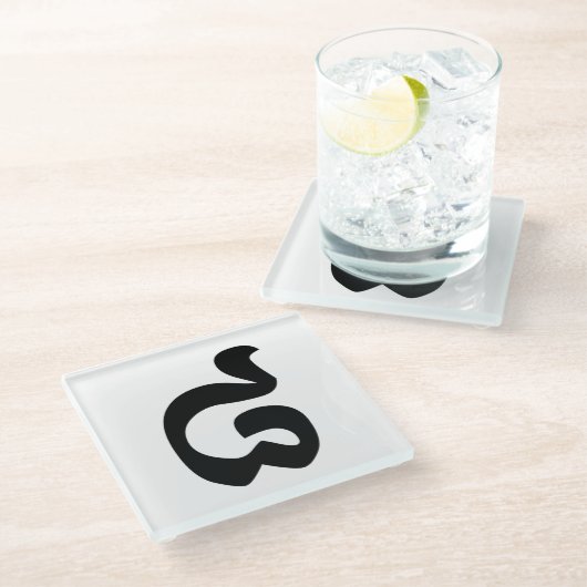 Cambodjaans nummer 8 / acht / ៨ (Pram Bei) Khmer Glazen Onderzetter (Schuin)