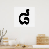 Cambodjaans nummer 8 / acht / ៨ (Pram Bei) Khmer Poster (Keuken)