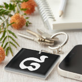 Cambodjaans nummer 8 / acht / ៨ (Pram Bei) Khmer Sleutelhanger (Voorkant Rechts)