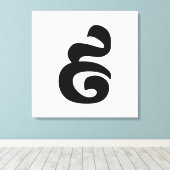 Cambodjaans nummer 9 / Nine / ៩ (Pram Buen) Khmer Canvas Afdruk (Insitu (Houten vloer))