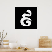 Cambodjaans nummer 9 / Nine / ៩ (Pram Buen) Khmer Poster (Keuken)