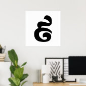 Cambodjaans nummer 9 / Nine / ៩ (Pram Buen) Khmer Poster (Thuiskantoor)