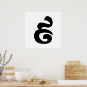 Cambodjaans nummer 9 / Nine / ៩ (Pram Buen) Khmer Poster (Keuken)