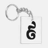 Cambodjaans nummer 9 / Nine / ៩ (Pram Buen) Khmer Sleutelhanger (Voorkant Links)