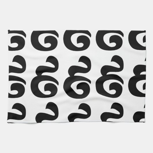 Cambodjaans nummer 9 / Nine / ៩ (Pram Buen) Khmer Theedoek (Horizontaal)