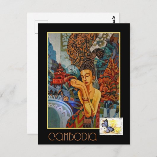  Cambodjaans reizen Briefkaart (Voorkant / Achterkant)