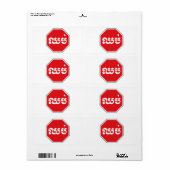 Cambodjaans STOP-teken ⚠ CHHOP Khmer Etiket (Full Sheet)