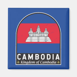 Cambodjaans vlaggenembleem noodlijdende Vintage Magneet