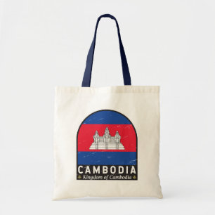 Cambodjaans vlaggenembleem noodlijdende Vintage Tote Bag