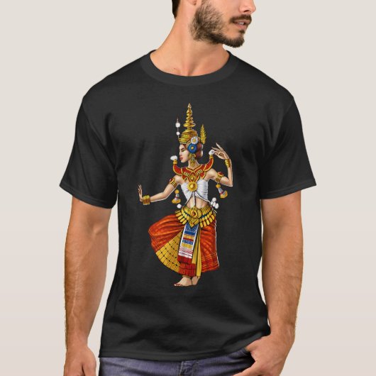 Cambodjaanse Apsara Khmer-danser T-shirt (Voorkant)