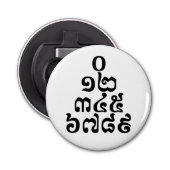 Cambodjaanse cijfers - 0 12 345 6789 Khmer Button Flesopener (Voorkant)