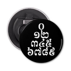 Cambodjaanse cijfers - 0 12 345 6789 Khmer Button Flesopener