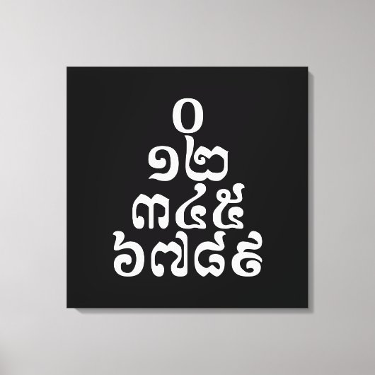 Cambodjaanse cijfers - 0 12 345 6789 Khmer Canvas Afdruk (Voorkant)