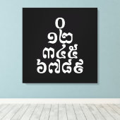 Cambodjaanse cijfers - 0 12 345 6789 Khmer Canvas Afdruk (Insitu (Houten vloer))