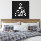 Cambodjaanse cijfers - 0 12 345 6789 Khmer Canvas Afdruk (Insitu (Slaapkamer))