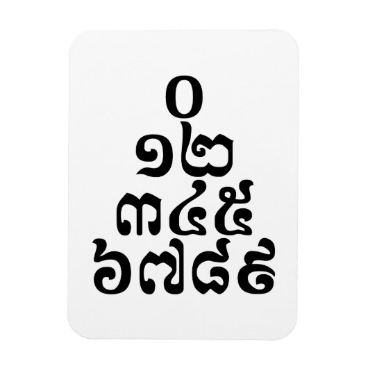 Cambodjaanse cijfers - 0 12 345 6789 Khmer Magneet (Verticaal)