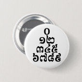 Cambodjaanse cijfers - 0 12 345 6789 Khmer Ronde Button 5,7 Cm (Voorkant /achterkant)