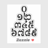 Cambodjaanse cijfers - 0 12 345 6789 Khmer Sticker (Vel)