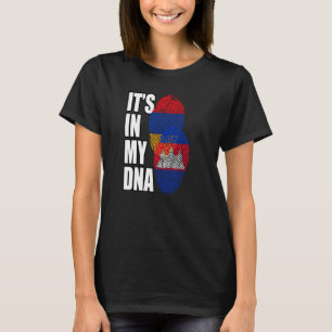 Cambodjaanse en Armeense Mix DNA Vlag Erfgoed T-shirt