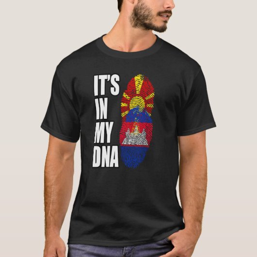 Cambodjaanse en Macedonische Mix DNA-werelderfgoed T-shirt (Voorkant)
