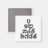 Cambodjaanse Getallenpiramide - 0 12 345 6789 Khme Magneet (Voorkant / Achterkant)
