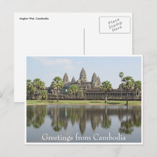 cambodjaanse groeten briefkaart (Voorkant / Achterkant)