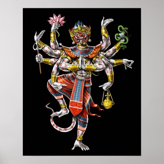 Cambodjaanse Khmer Hanuman Poster (Voorkant)