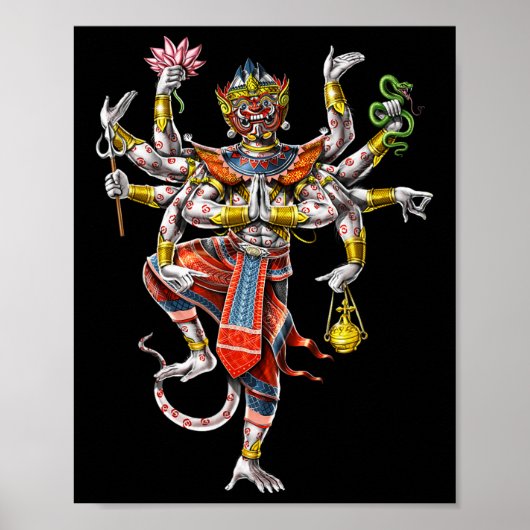 Cambodjaanse Khmer Hanuman Reamker traditionele da Poster (Voorkant)
