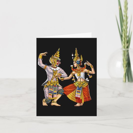Cambodjaanse Khmer traditionele dans Apsara Cambod Kaart (Voorkant)