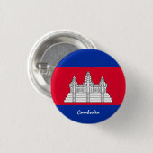 Cambodjaanse knoop, patriottische Cambodjaanse vla Ronde Button 3,2 Cm (Voorkant /achterkant)