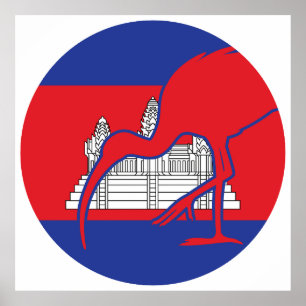 Cambodjaanse reus ibis Cambodjaanse nationale dier Poster