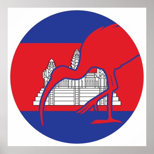 Cambodjaanse reus ibis Cambodjaanse nationale dier Poster (Voorkant)