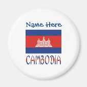 Cambodjaanse vlag Blauw gepersonaliseerd Magneet (Voorkant)
