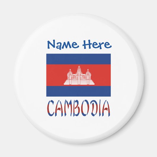 Cambodjaanse vlag Blauw gepersonaliseerd Magneet (Voorkant)