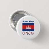 Cambodjaanse vlag Blauw gepersonaliseerd Ronde Button 3,2 Cm (Voorkant /achterkant)
