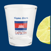 Cambodjaanse vlag Blauw gepersonaliseerd Shot Glas